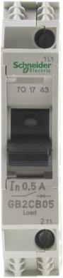 Actual product image Schneider Electric 1P thermal magnetic circuit breaker,0.5A