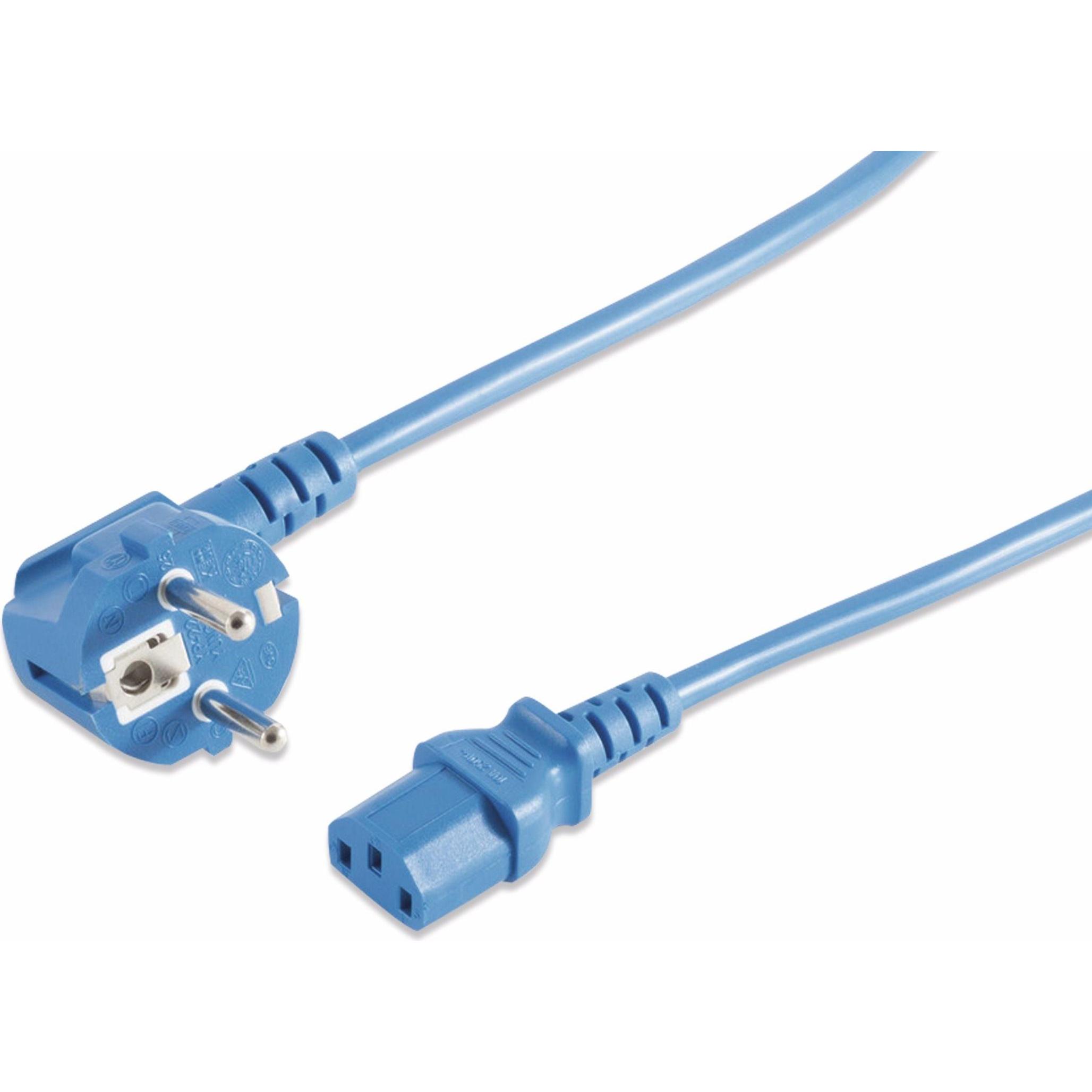 S-Conn, Verlängerungskabel, Markenlos Kaltgeräte Netzkabel Schutzkontakt-Stecker abgewinkelt (3 m, CEE 7/7)
