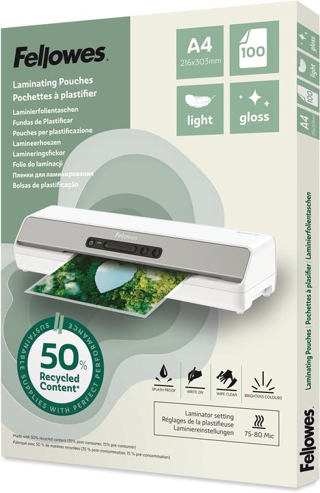 Image du produit Fellowes Laminierhülle A4 2x80µm 100ST transp. (A4, 100 pcs, 80 µm)