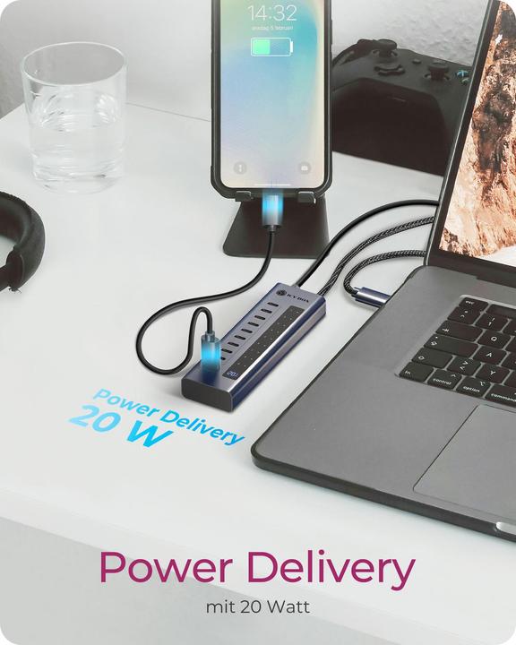 Produktbild Icy Box IB-HUB1450-C31 (USB-C, 9 Ports)