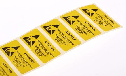 Produktbild RS PRO ESD Warnetikett 18X36MM