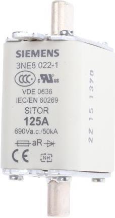 Produktbild Siemens SITOR Sicherung 3NE8 125A 690V Grösse 00 (125 A)