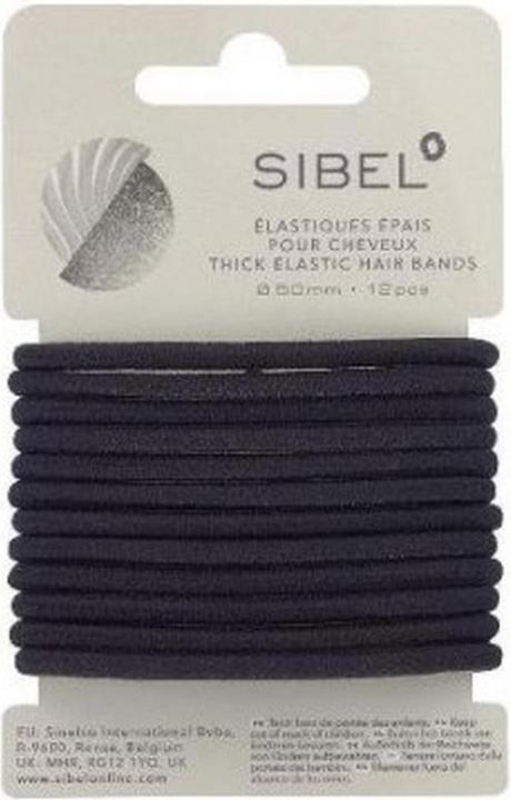 Image du produit Sibel Black Thick Elastic 12 Piece (Élastiques à cheveux)