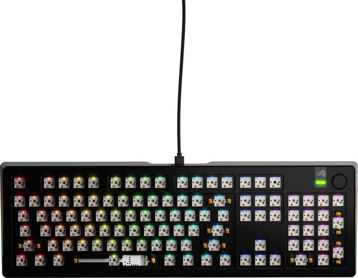 Actual product image Glorious GMMK 3 Pro 100 % custom gaming keyboard - barebone, ANSI layout, black (Barebone, Cable)
