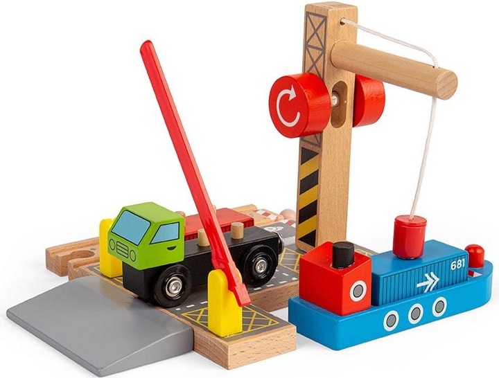 Immagine prodotto Bigjigs Rotaie di legno Cantiere di container