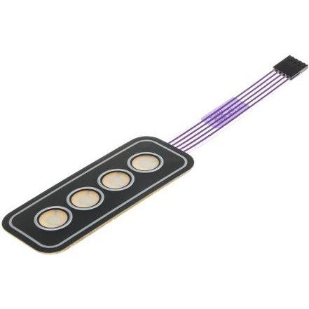 APEM Tastenfeld 4x1 selbstklebend, Taster + Schalter, Silber