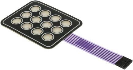 Actual product image APEM 4x3 self-adhesive membrane keypad
