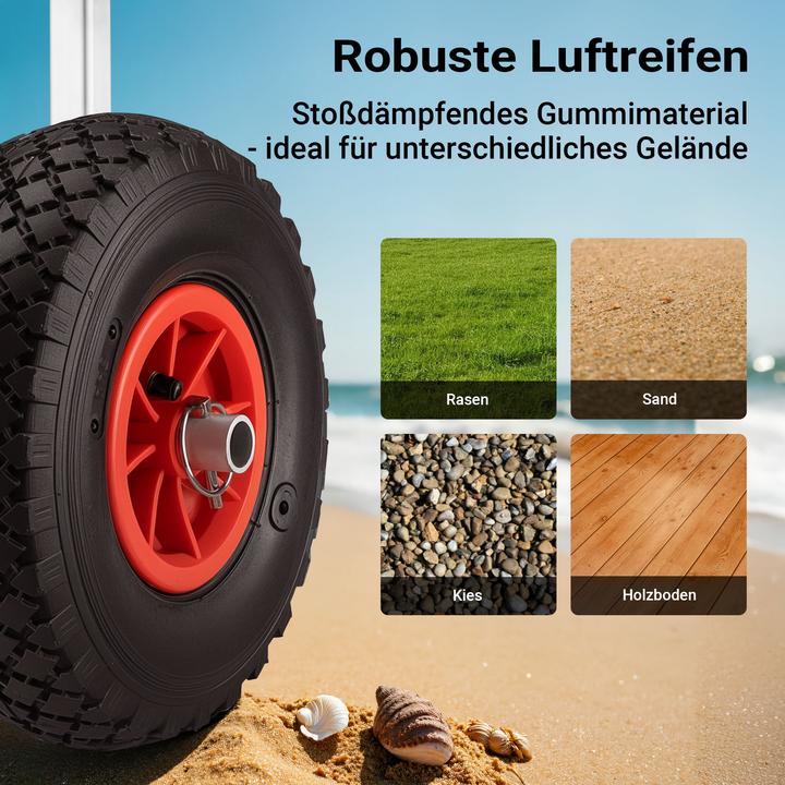 Actual product image Wiltec Aluminium Transport Trolley for Kayaks, Canoes max. 90kg with ⌀ 26cm Tyres & adjustable Width