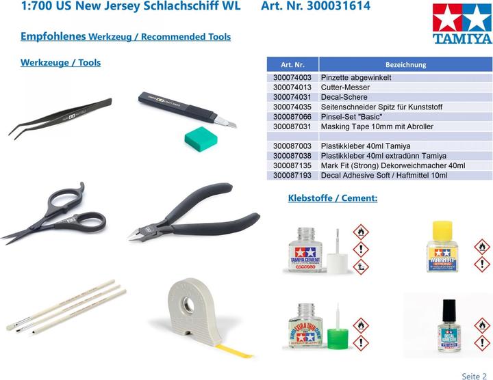 Actual product image Tamiya 1:700 US New Jersey Battleship WL