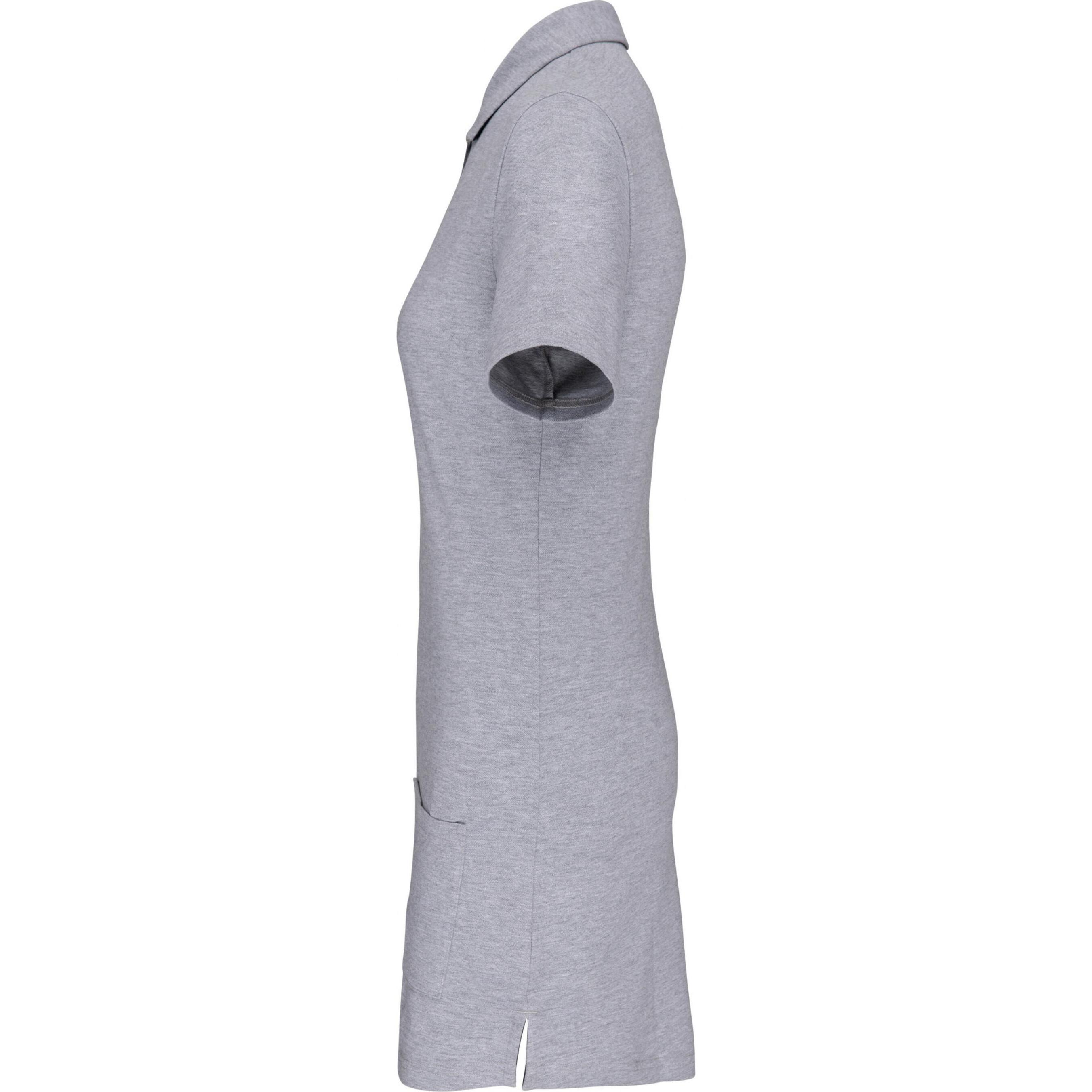 Thumbnail - Kariban, Damen, Shirt, Polo-Shirt lang Frau, Grau, (XS)