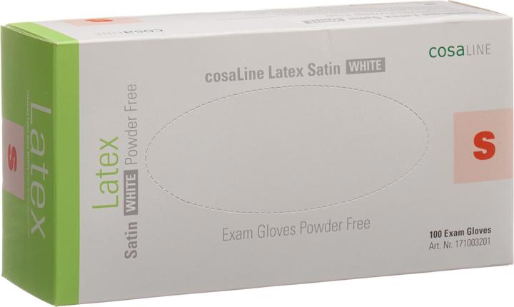 Image du produit CosaLine Gants d'examen Latex Satin blanc non-poudrés (S)