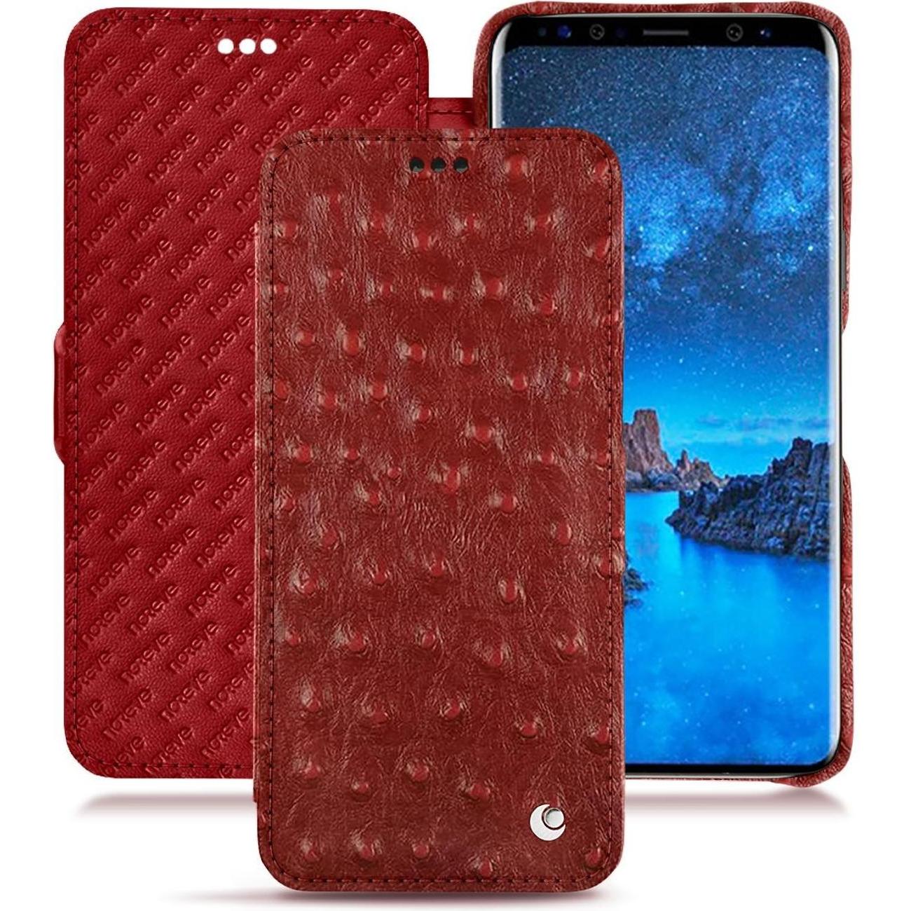 Thumbnail - Noreve Lederschutzhülle horizontal (Samsung Galaxy S9), Smartphone Hülle, Rot