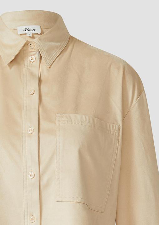 Immagine prodotto s.Oliver Bluse Verkürzte Hemdbluse in Velours-Optik (36)