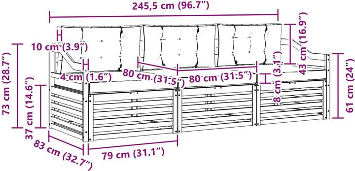 Produktbild vidaXL Outdoor-Sofa