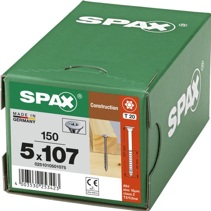 Produktbild Spax Tellerkopf Ohne Linse T-Star Plus T20 Gewindelänge 46 mm Wirox (150 Schrauben pro Stück)