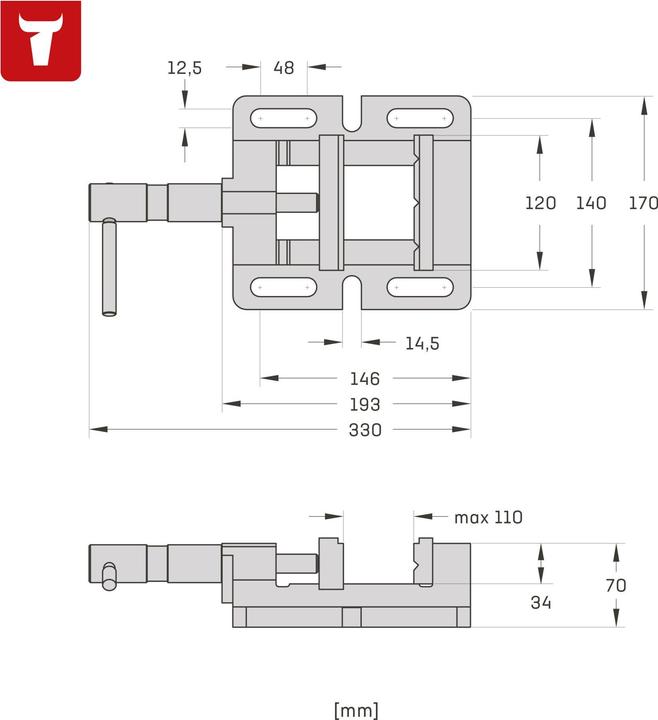 Produktbild Stier Maschinenschraubstock Backen-B. 120 mm Spann-W. 110 mm (110 mm)