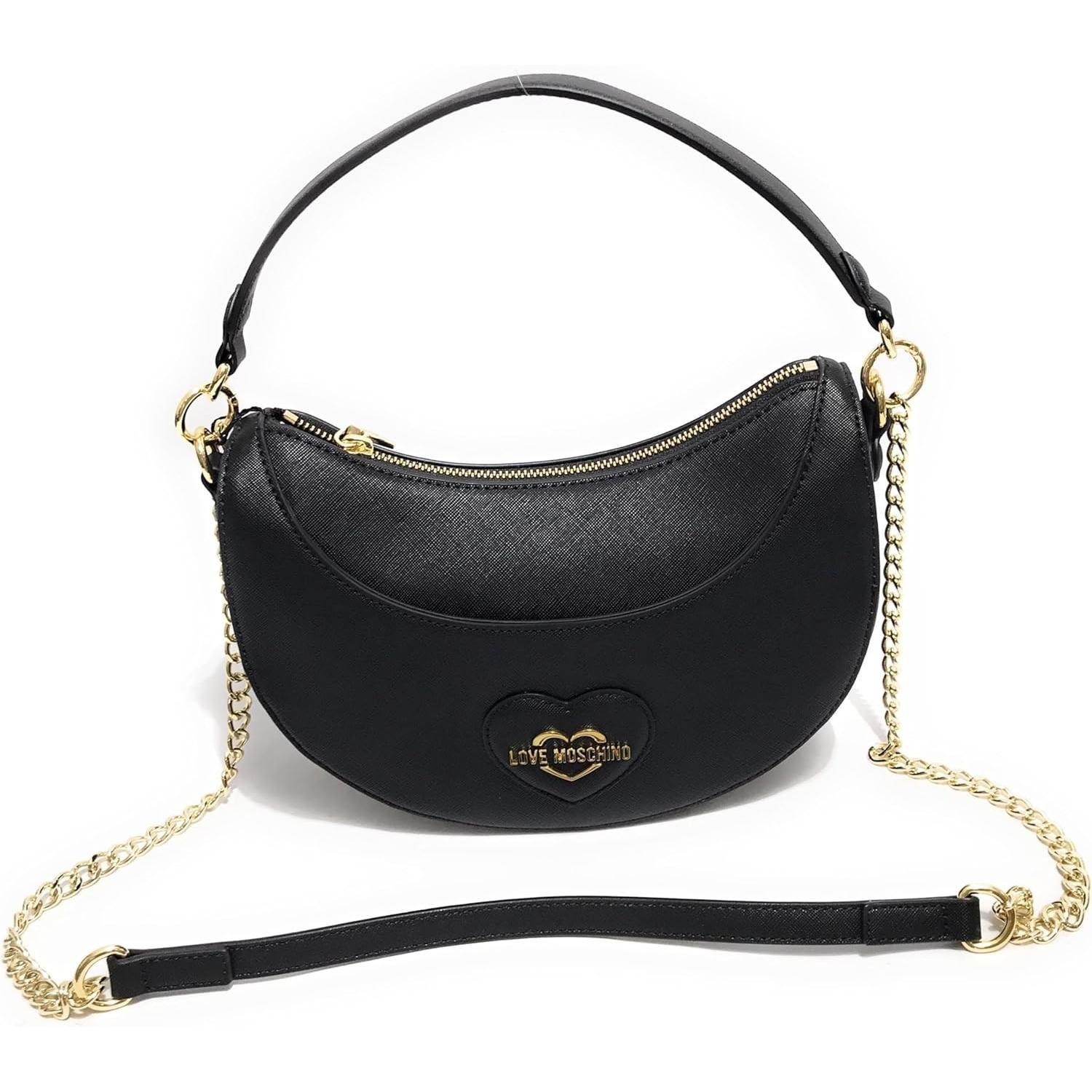 Love Moschino, Vrouwen, Handtas, Saffiano Tas PU GRS, Zwart