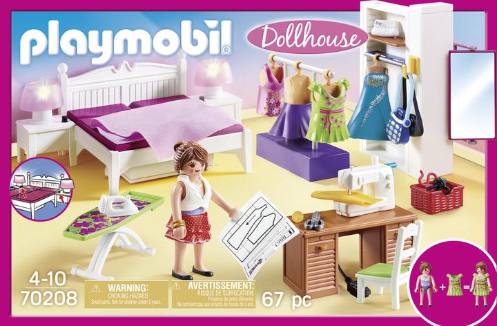 Actual product image Playmobil Bedroom with sewing corner (70208, Playmobil Dollhouse)