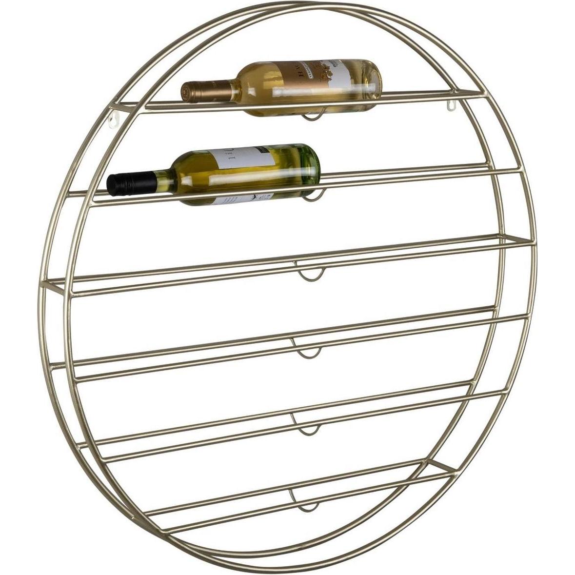 present time, Scaffale vino, Wijnrek Redondo - Lichtgoud - 80x9x80cm - Scandinavisch (10 bombole)