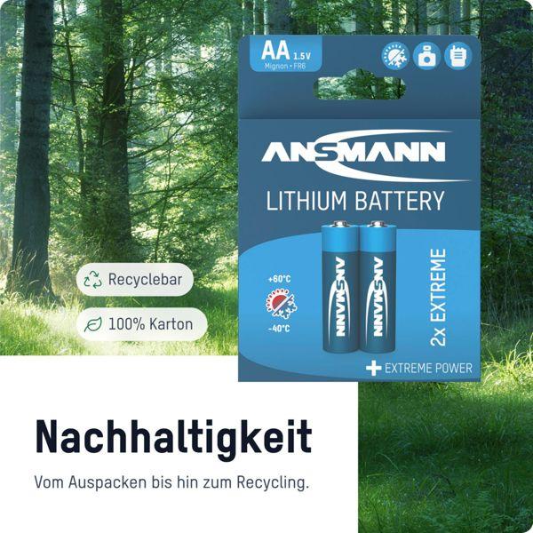 Productafbeelding Ansmann 4+4 Extreme Lithium AA Mignon LR 6 Grootverpakking (8 Pcs., AA, 2850 mAh)