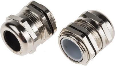 Actual product image RS PRO M25 Brass Cable gland + locknut,9-16mm