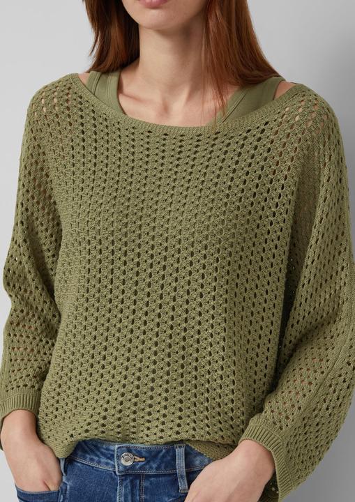 Image du produit s.Oliver Strickpullover Oversize-Strickpullover mit U-Boot-Ausschnitt und 3/4-Ärmeln (36)