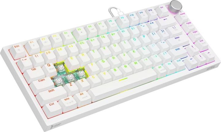 Actual product image Savio ASTRAL WHITE JADE Tastatur Gaming USB QWERTY US International Weiss (Eng. Int., Cable)