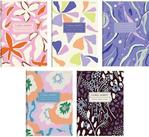 Produktbild TOP Notizbuch A5/60K Floradelic Linie (10 Stück) TOP2000 (A5, Harter Einband)