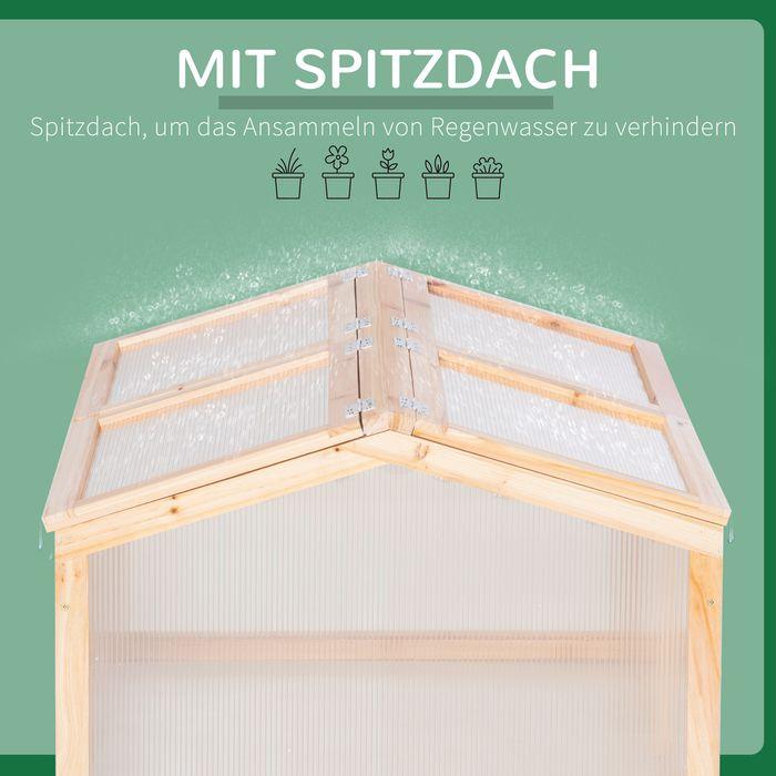Actual product image Swisshandel24 Cold frame Greenhouse Greenhouse cold frame plant bed with cover made of wood and polycarbonate w