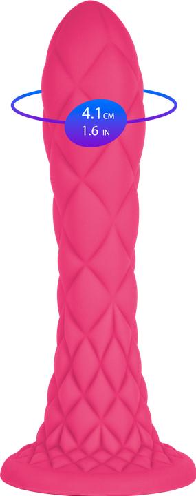 Actual product image Silexd Dreamy Dildo Fantasy Flüssigsilikon Thermoreaktiv Fuchsia 18,5 Cm