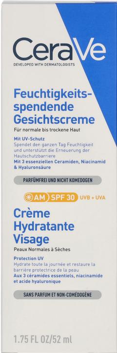 Energie-Label CeraVe Feuchtigkeitsspendende Gesichtscreme (52 ml, Tagescreme, SPF 30)