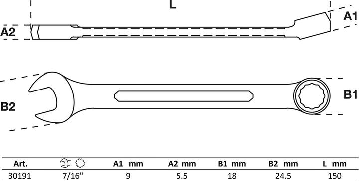 Actual product image BGS Combination Spanner 7/16" (7/16")