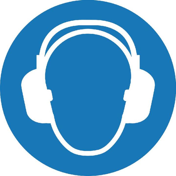 Actual product image BRW Mandatory sign Wear hearing protection - Ø 20 cm