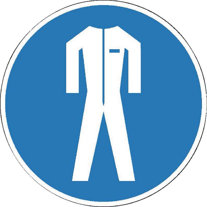 BRW, Sicherheitskennzeichnung, Gebotsschild Schutzkleidung benutzen - Ø 20 cm