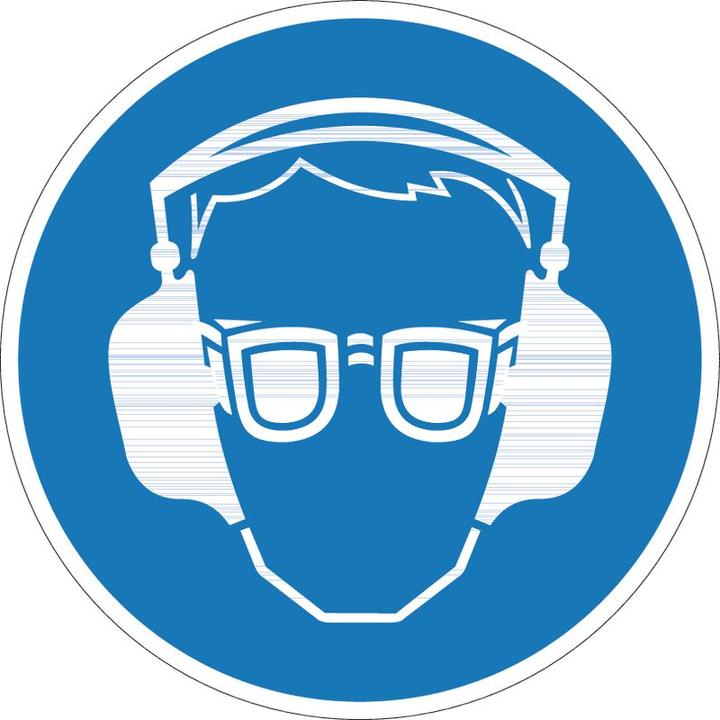 BRW Panneau d'obligation Prot.oblig.vue et l'ouïe - Ø 10 cm