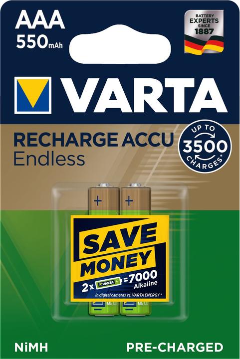 Actual product image Varta Endless (2 pcs., AAA, 550 mAh)