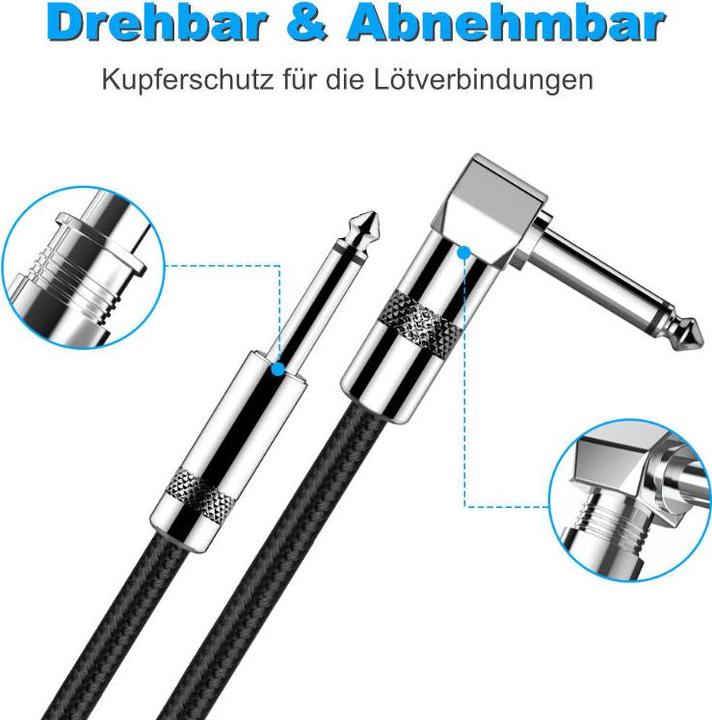 Actual product image Hermex Jack Cable 7m Musical Instrument Cable Audio Cable Guitar Cable (7 m)