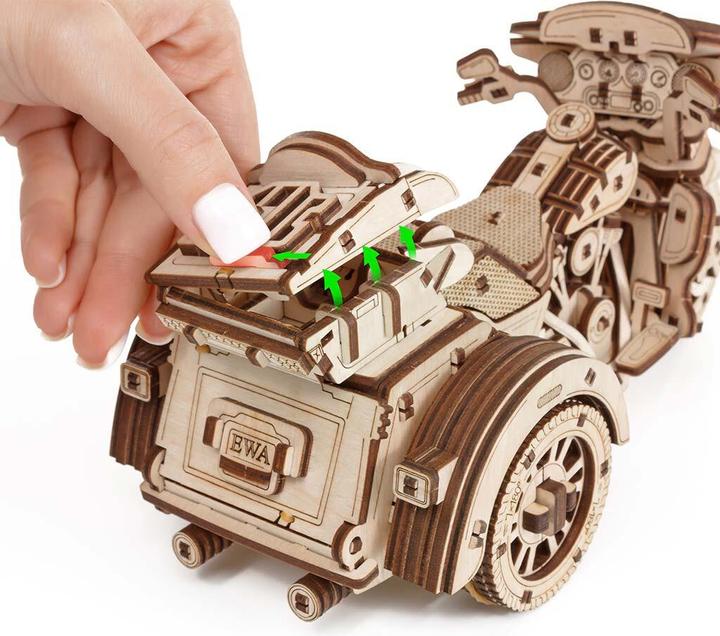 Actual product image Eco Wood Art Mechanical 3D wooden-puzzle - Trike