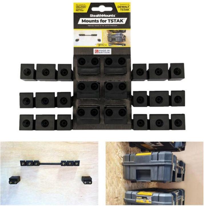Actual product image StealthMounts OM-STAK-3 Schwarzer Rohrhalter für DeWalt T-STAK