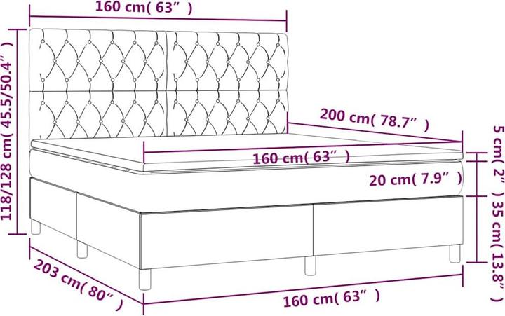 Actual product image vidaXL Boxspringbett (160 x 200 cm)