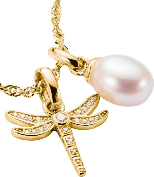 Produktbild Thomas Sabo Charm-Anhänger Libelle mit Steinen Connect vergoldet (Sterling Silber)