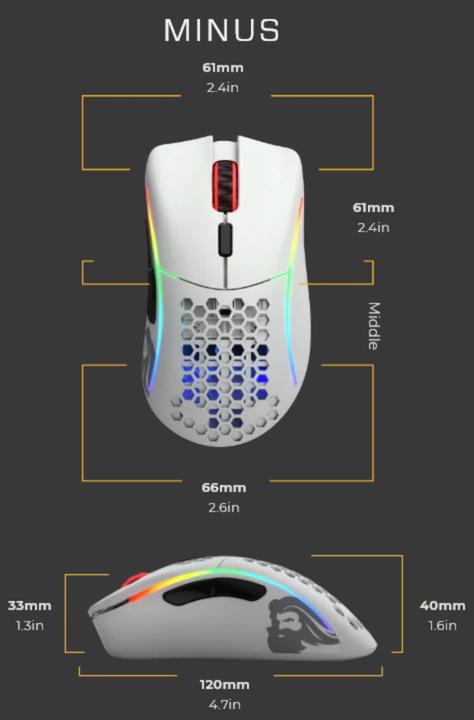 Produktbild Glorious PC Gaming Race Gaming-Maus Modell D Minus (Mattweiss) (Kabelgebunden)