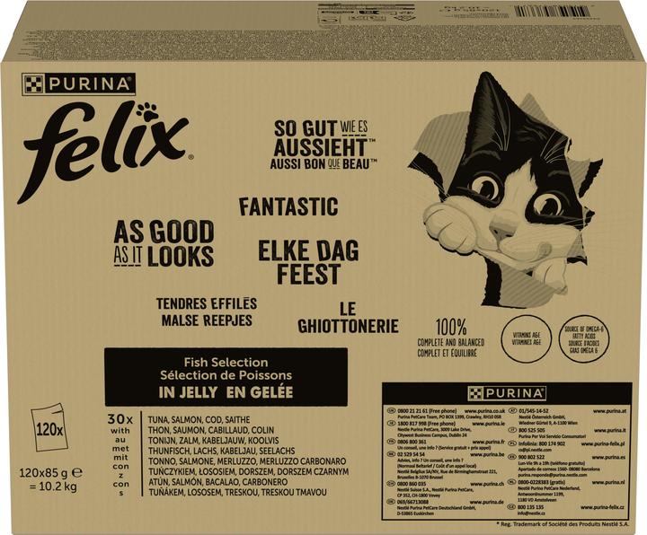 Felix Poisson (thon, saumon, cabillaud, colin) (Adulte, 120 pcs, 10200 g)