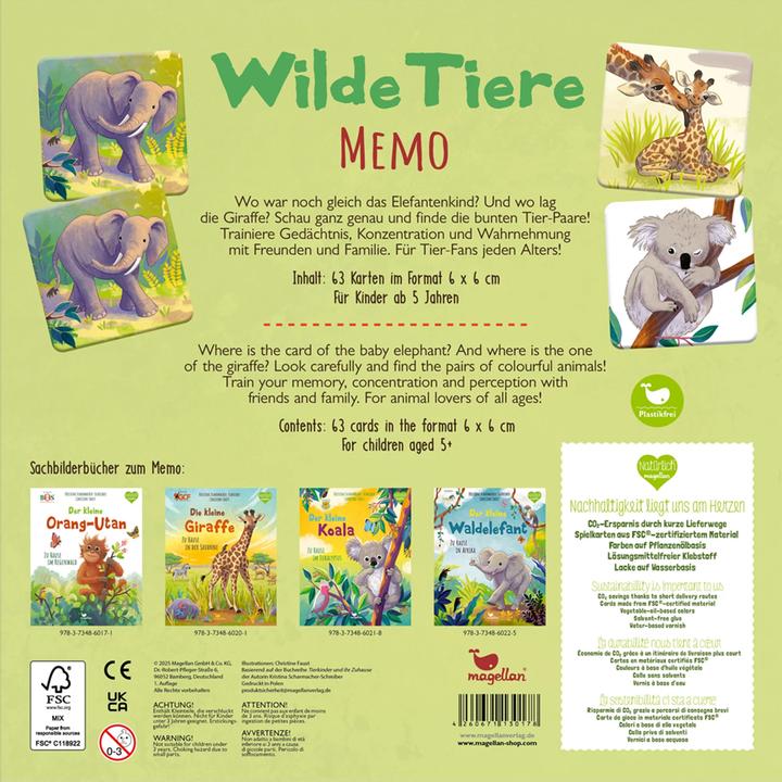 Actual product image Wild animals - Memo (German, 2 - 6 Players)