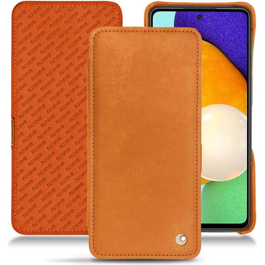 Noreve Lederschutzhülle horizontal (Samsung Galaxy A52), Smartphone Hülle, Orange