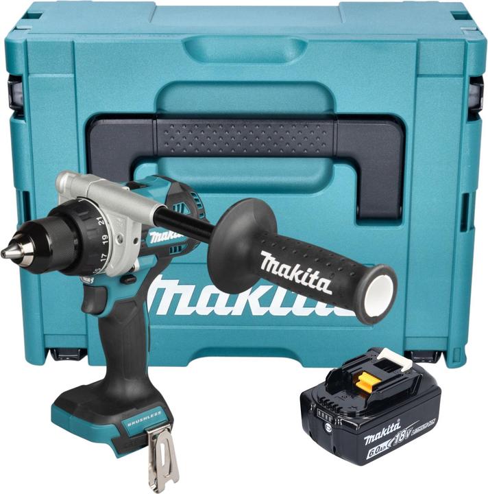 Produktbild Makita DDF 492 G1J Akku Bohrschrauber 18 V 141 Nm Brushless + 1x Akku 6,0 Ah + Makpac - ohne (Akkubetrieb)