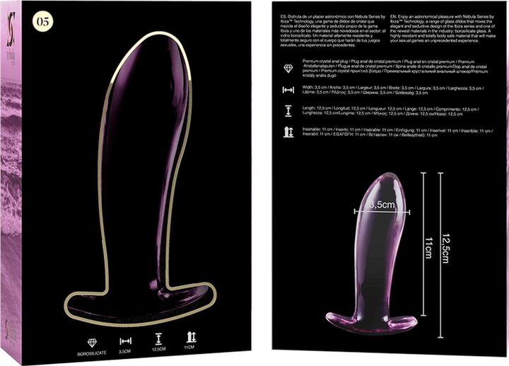 Actual product image Ibiza NEBULA SERIES BY ™ - MODEL 5 ANAL PLUG BOROSILICATE GLASS 12.5 X 3.5 CM PINK