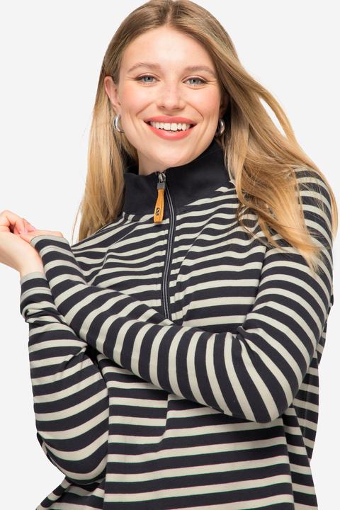 Produktbild Laurasøn Sweatshirt, Ringel, Troyer-Kragen, Langarm, OEKO-TEX (L)