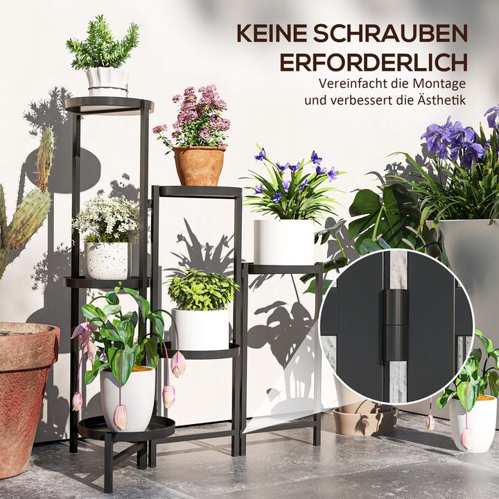 Produktbild Outsunny Pflanzenständer Metall Schwarz