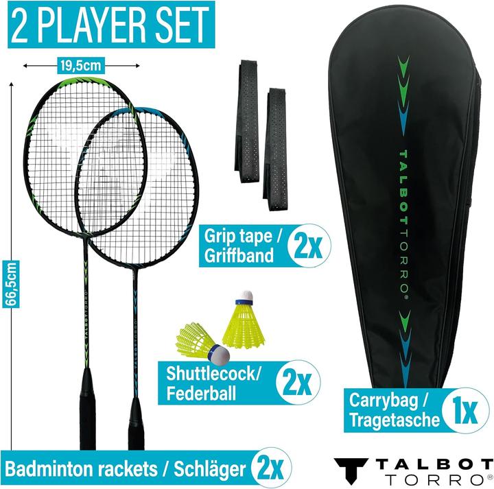 Actual product image Talbot Torro Badminton Set Professional (Covered)